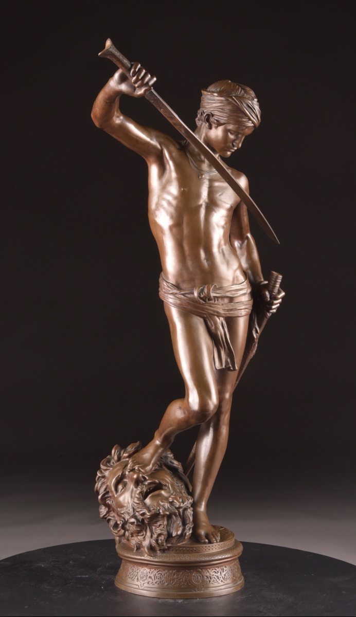 Antonin Mercié – David Vainqueur – Grand Bronze Barbedienne, Paris, 73 cm