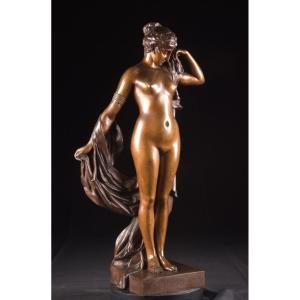 A Large France Bronze Sculpture, "phryne" By Pierre Campagne (1851-1910),  