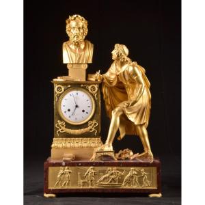 A Large France Bronze Clock By Ravrio & Mensil (18/19th Century)