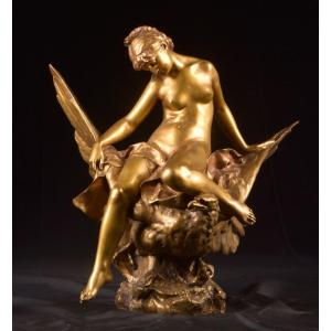 Large Gilt Bronze Sculpture By Jules Pierre Roulleau (french, 1855-1895)