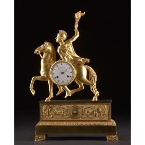 Pendule Empire « Le Guerrier à la Torche » – signée Thomire & Cie, vers 1815
