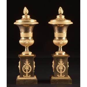 Empire Candlesticks Incense Burners C. 1810