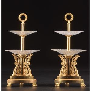 Pair Of French Dessert Stands In The Style Of Thomire, 19th Century
