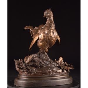 Paul Comolera (1818–1897) — “ruffed Grouse And Weasel”, Late 19th Century