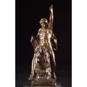 Bronze Sculpture, Ad Lumen, émile-louis Picault (1833-1915), Late 19th Century, Colin Cast Iron