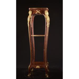 Mahogany And Gilt Bronze Pedestal, Empire Style, 19th Century