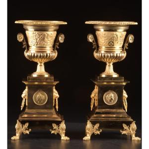 Pair Of French Empire-era Cassolettes