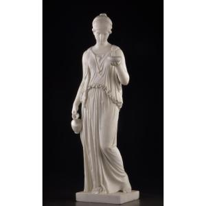 Hebe In Carrara Marble, After Bertel Thorvaldsen Empire Period – Early 19th Century