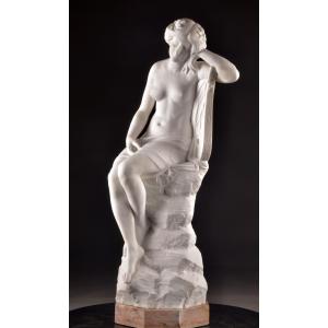 Meditazione – Attilio Fagioli (1877–1966) Sculpture monumentale en marbre de Carrare