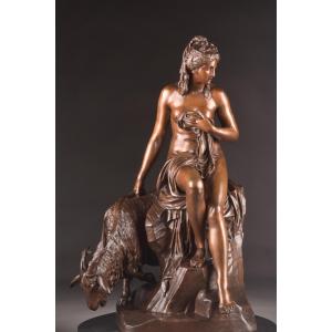 La Nymphe Amalthée et sa chèvre D’après Pierre Julien (1731–1804) – Barbedienne