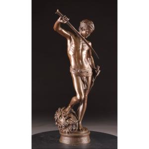 Antonin Mercié – David Vainqueur – Grand Bronze Barbedienne, Paris, 73 cm