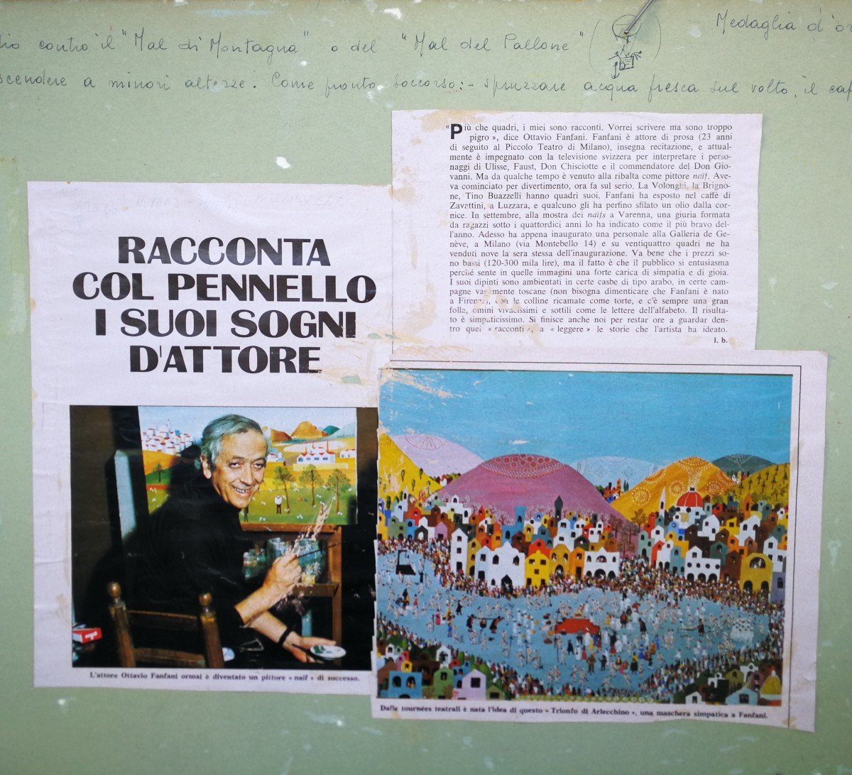 Ottavio Fanfani (1916-1981) Gouache Italie Naïf -photo-1