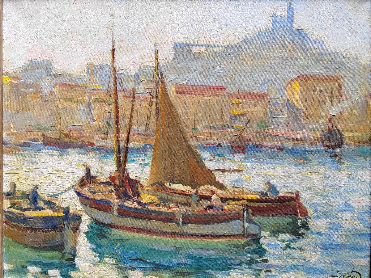 Paul Néri (1910-1965) Lumineuse Vue De Marseille -photo-2
