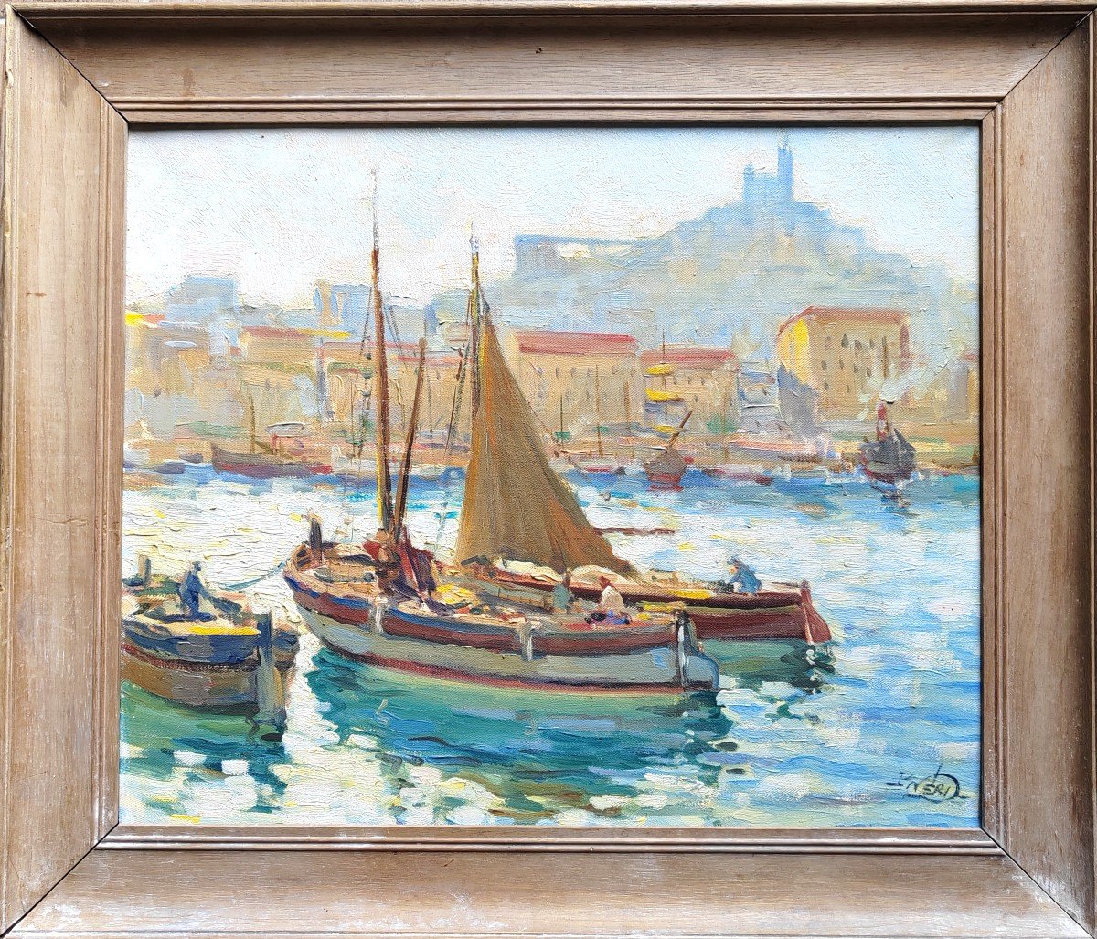Paul Néri (1910-1965) Lumineuse Vue De Marseille 