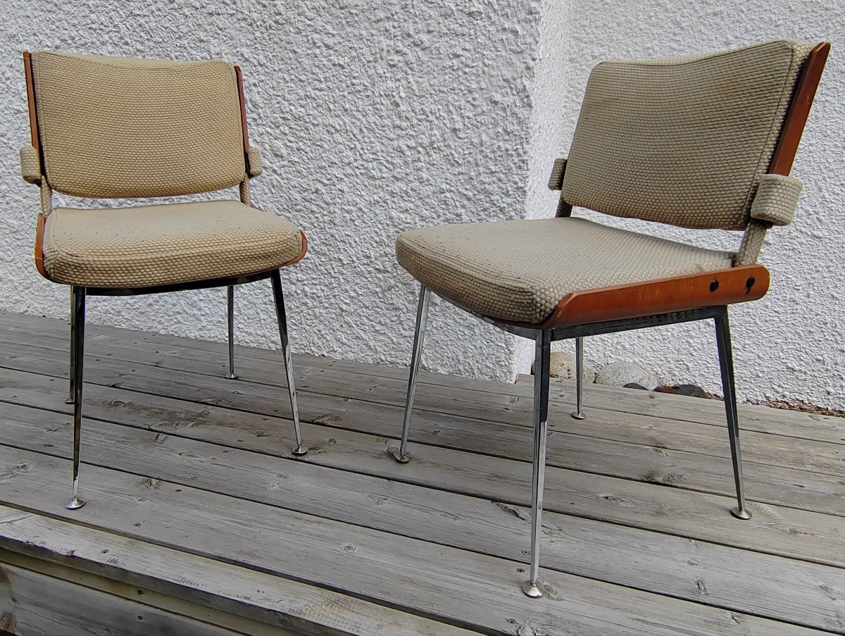 Pair Of Chairs Attributed To Alain Richard