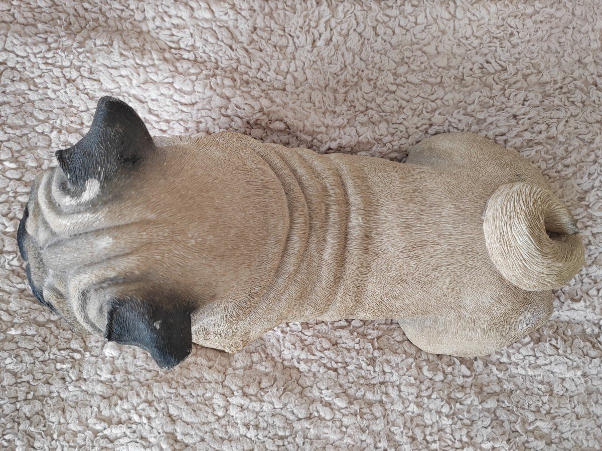 Plaster Animal Sculpture By Sandra Brue The Pug -photo-3