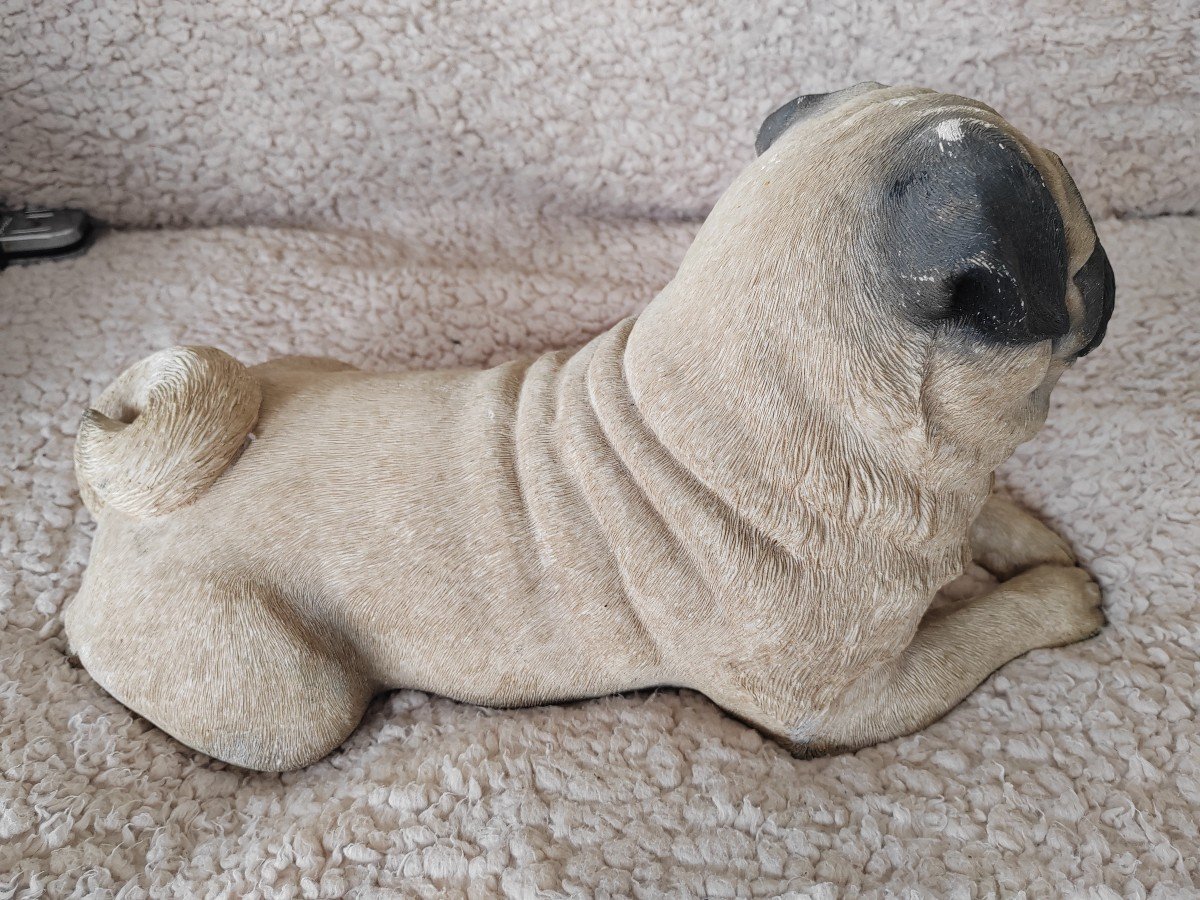 Plaster Animal Sculpture By Sandra Brue The Pug -photo-4