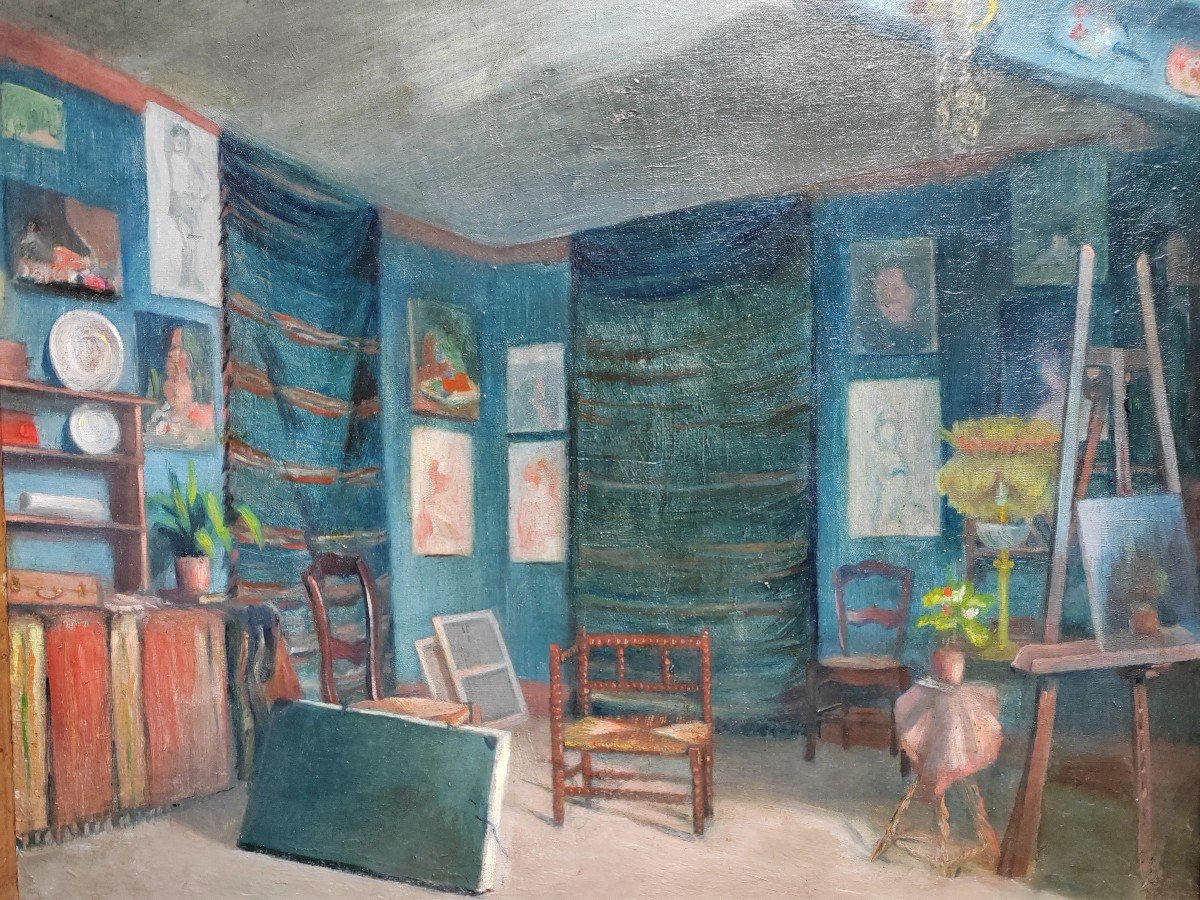 The Artist's Studio, French School, Late 19th Century -photo-2