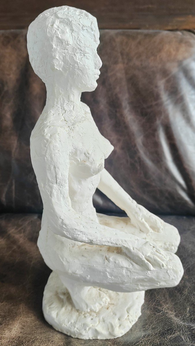 Hubert Yencesse (1900-1987) Sculpture Plâtre d'Atelier Femme Nue-photo-2
