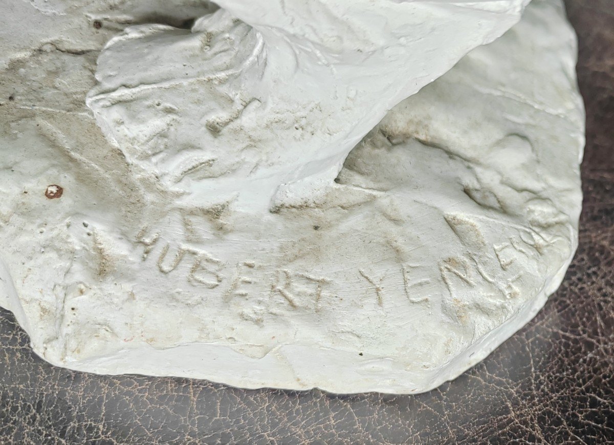 Hubert Yencesse (1900-1987) Sculpture Plâtre d'Atelier Femme Nue-photo-3