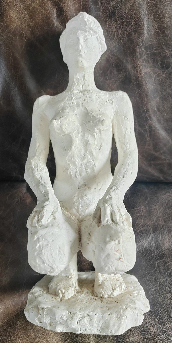 Hubert Yencesse (1900-1987) Sculpture Plâtre d'Atelier Femme Nue-photo-1