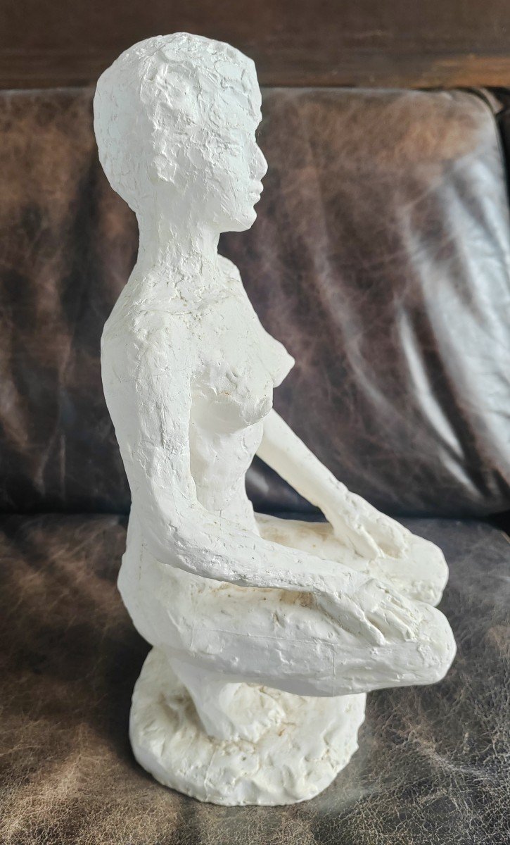 Hubert Yencesse (1900-1987) Sculpture Plâtre d'Atelier Femme Nue-photo-4