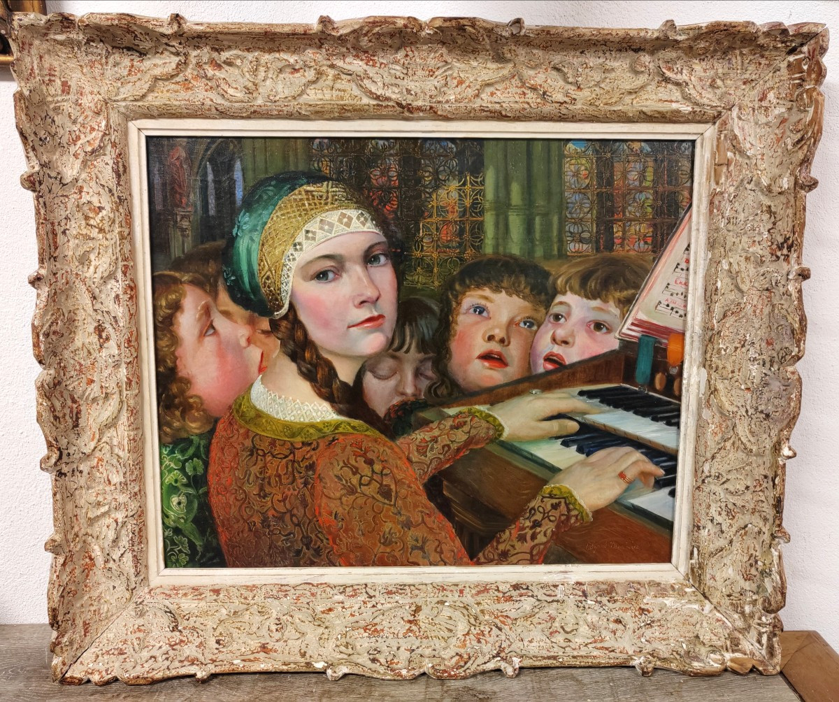 Edgard Maxence Sainte Cécile et les enfants de coeur symbolisme gothique -photo-1