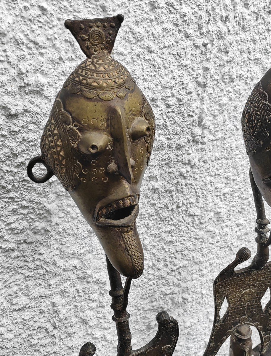 Large Bronze Couple 1m10 Senufo Benin -photo-4