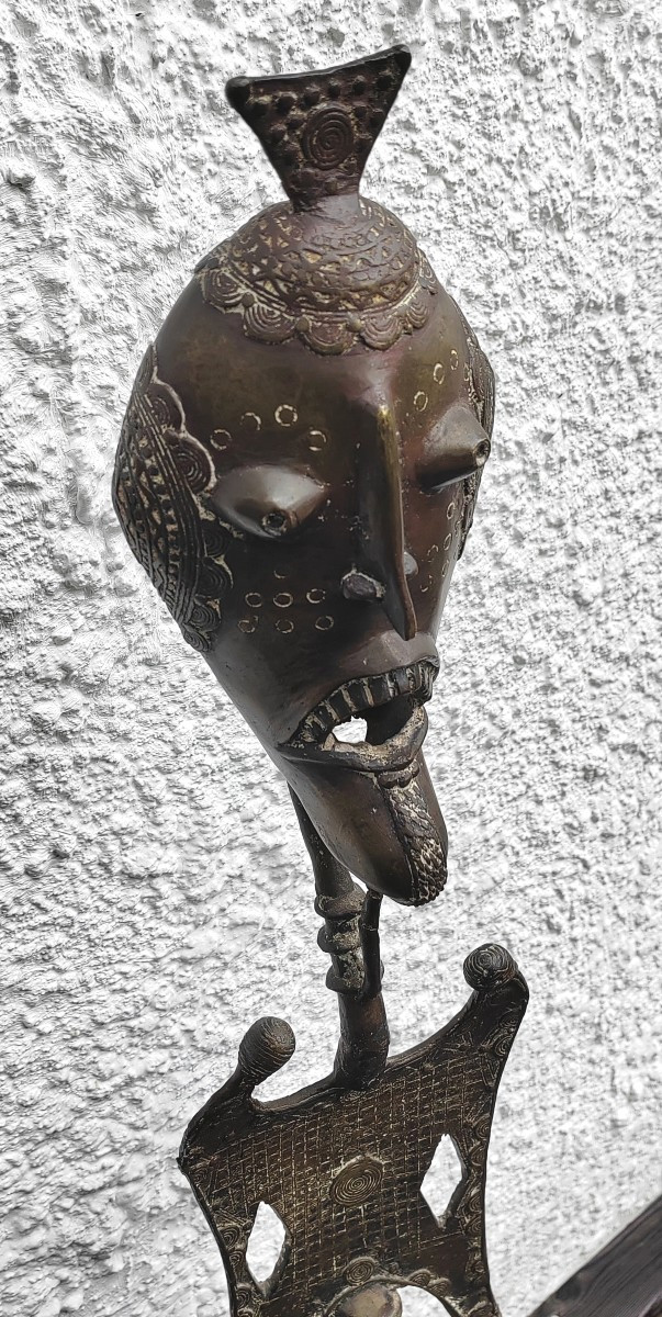 Large Bronze Couple 1m10 Senufo Benin -photo-1