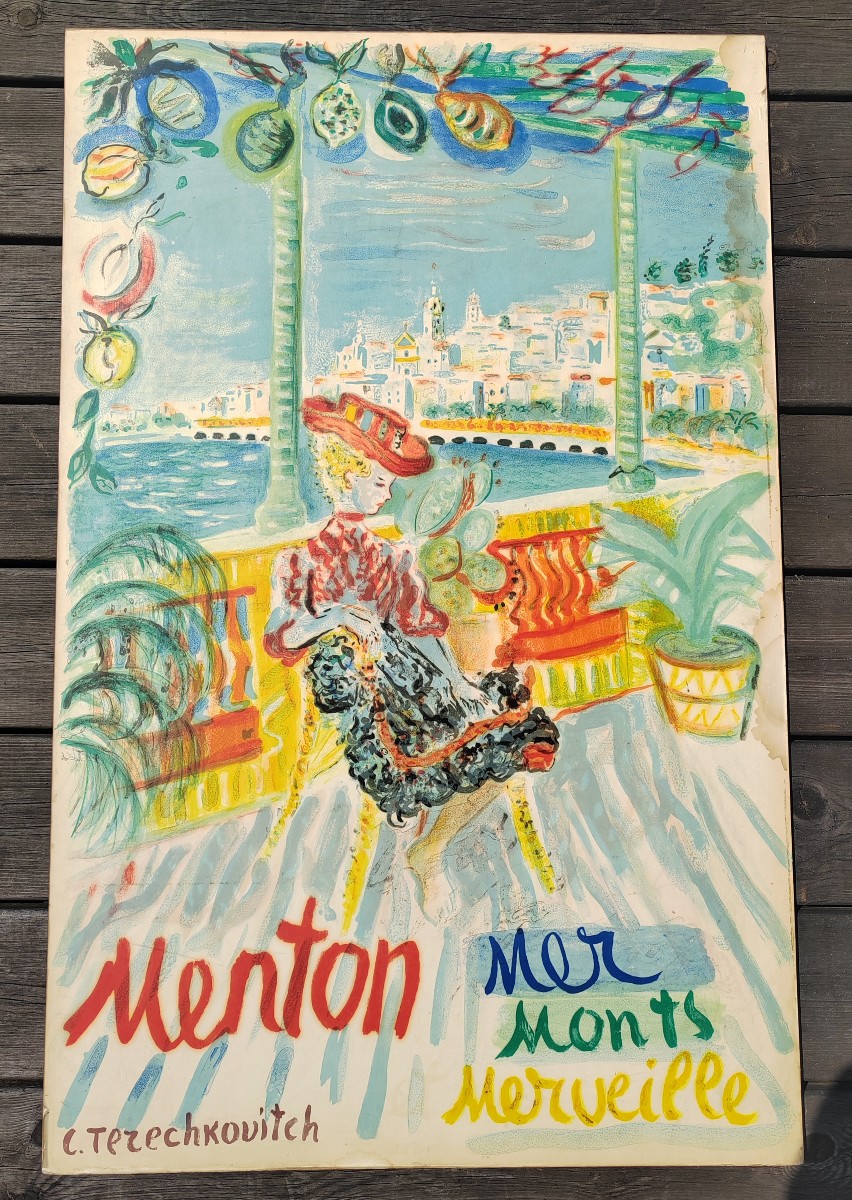 Large Poster Menton Constantin Tereshkovitch