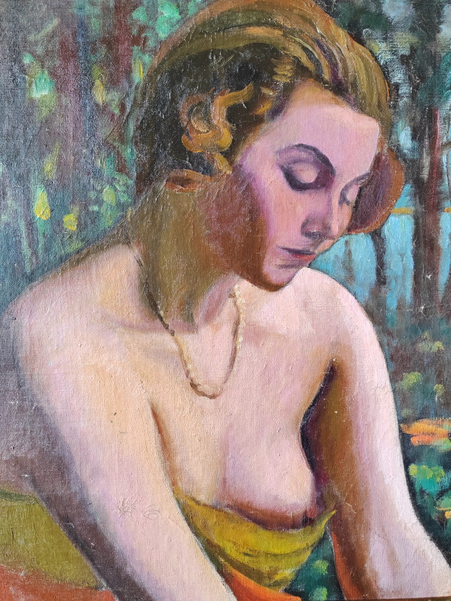 Paul Deltombe Nude In The Pines Art Deco Fauve 