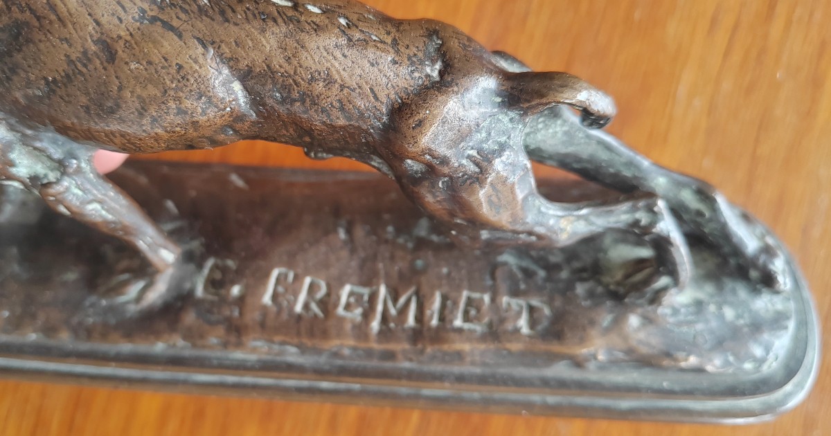 Emmanuel Fremiet bronze animalier chien -photo-2