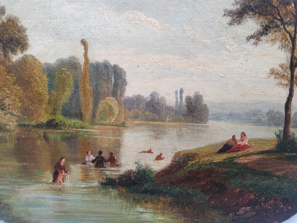 The Bathing Of Young Girls By Jean Baptiste Hubert (1801-1865) -photo-3