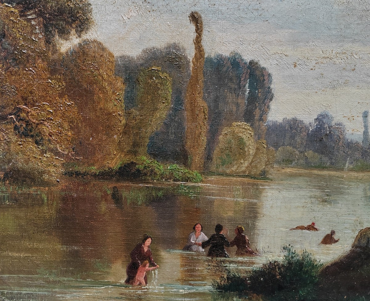 The Bathing Of Young Girls By Jean Baptiste Hubert (1801-1865) -photo-2