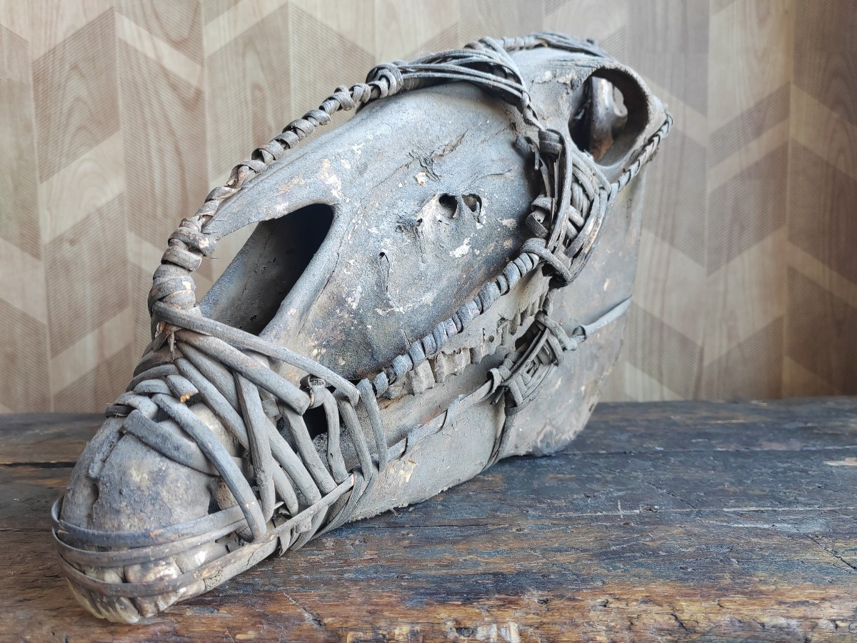 Guardian Horse Skull With Wicker Halter Congo Collection Gérard Tiry -photo-1