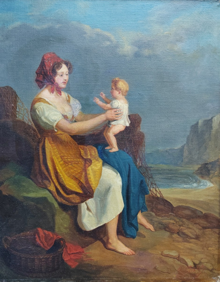 Maternité bords de mer école française 19 ème Normandie 