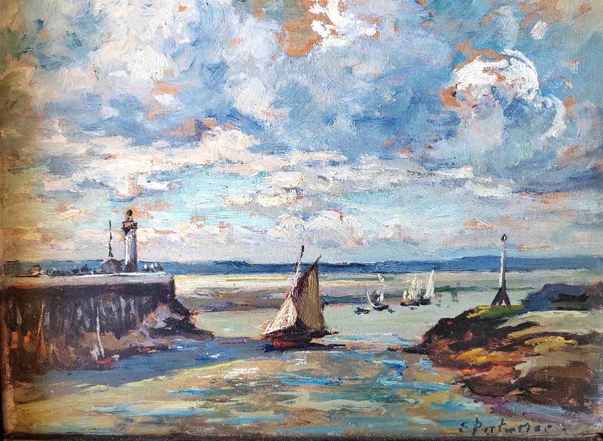 Eugène Louis Parturier Le Havre Set Of 3 Works -photo-3