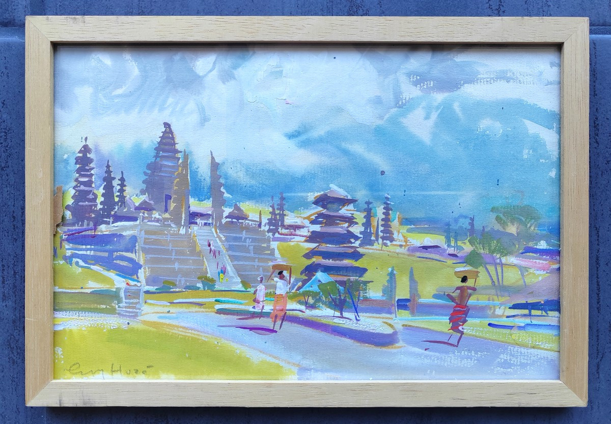 Edmond Heuzé (1883-1967) Bali Indonésie temple de Besakih 