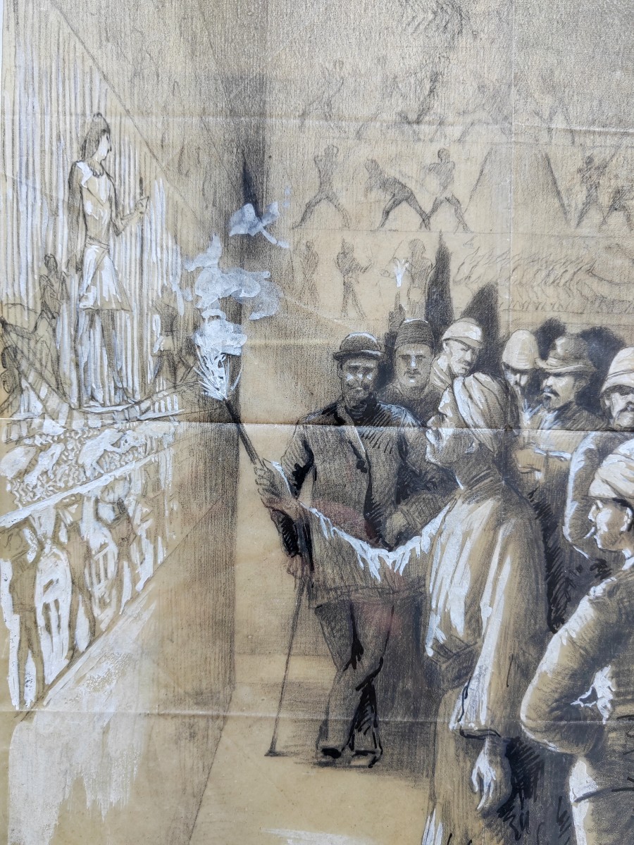 Dessin 1900 égyptologie Égypte tombeau pharaon-photo-3