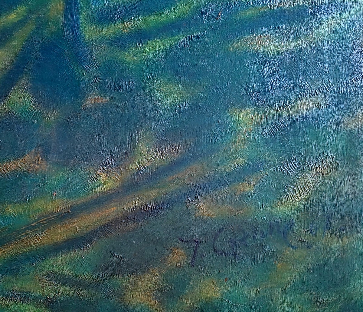 Londres Tower Bridge Yves Ganne important tableau 130x163-photo-1