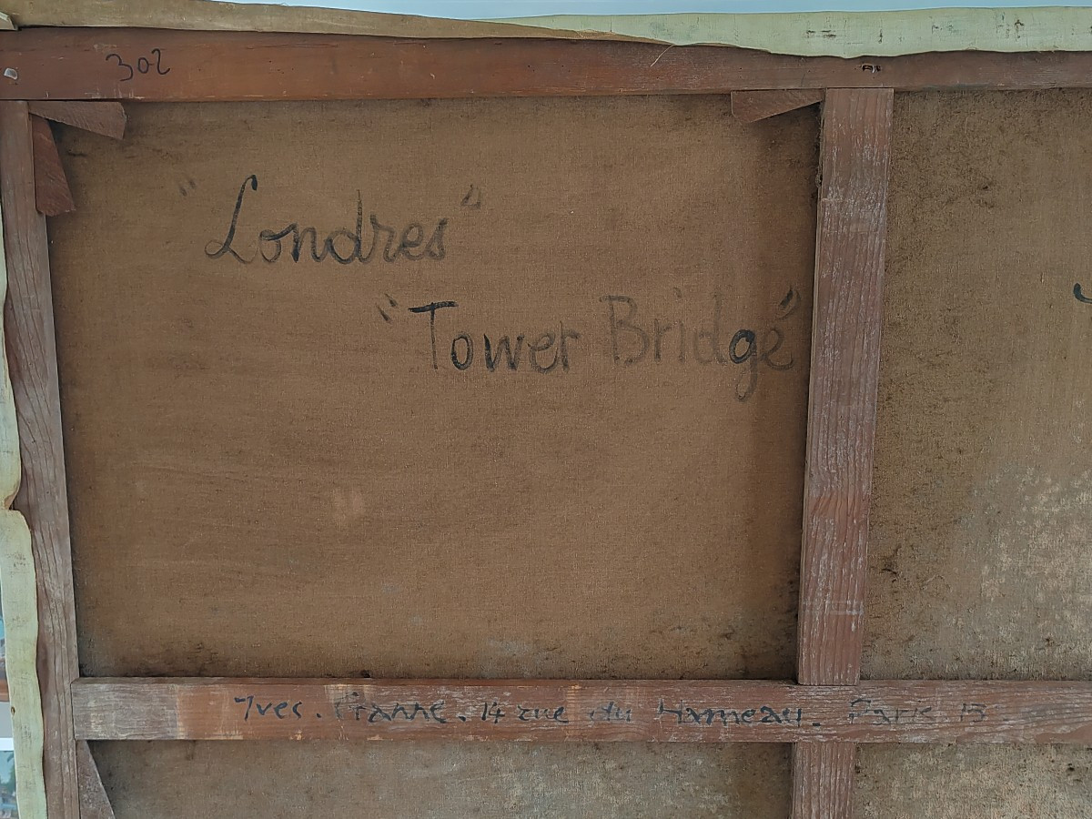 Londres Tower Bridge Yves Ganne important tableau 130x163-photo-5