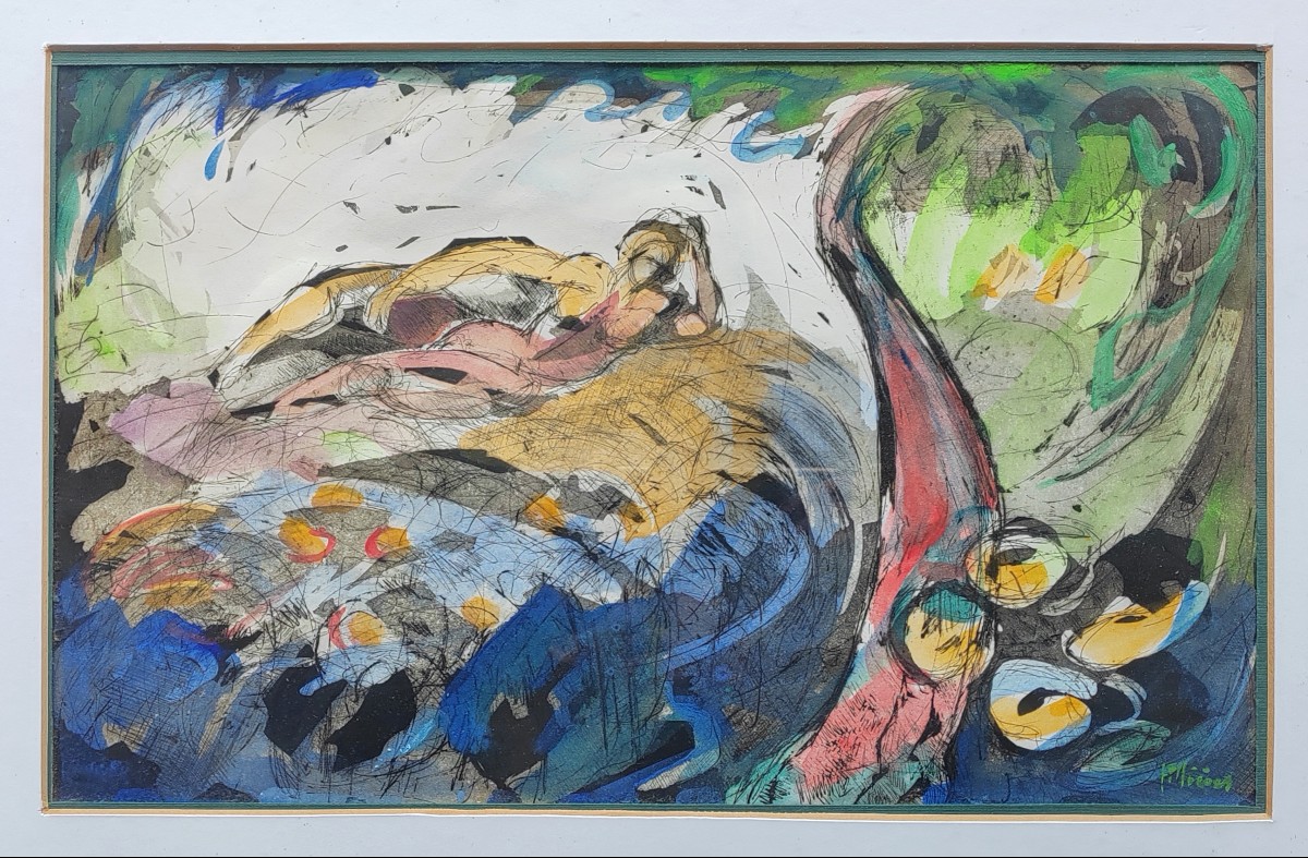 Odalisque moderne signé à identifier 