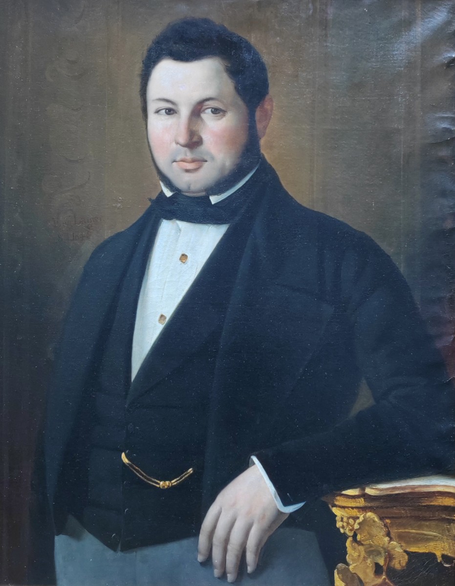 Eugène Lagier (1817-1892) Marseille portrait Dandy notable