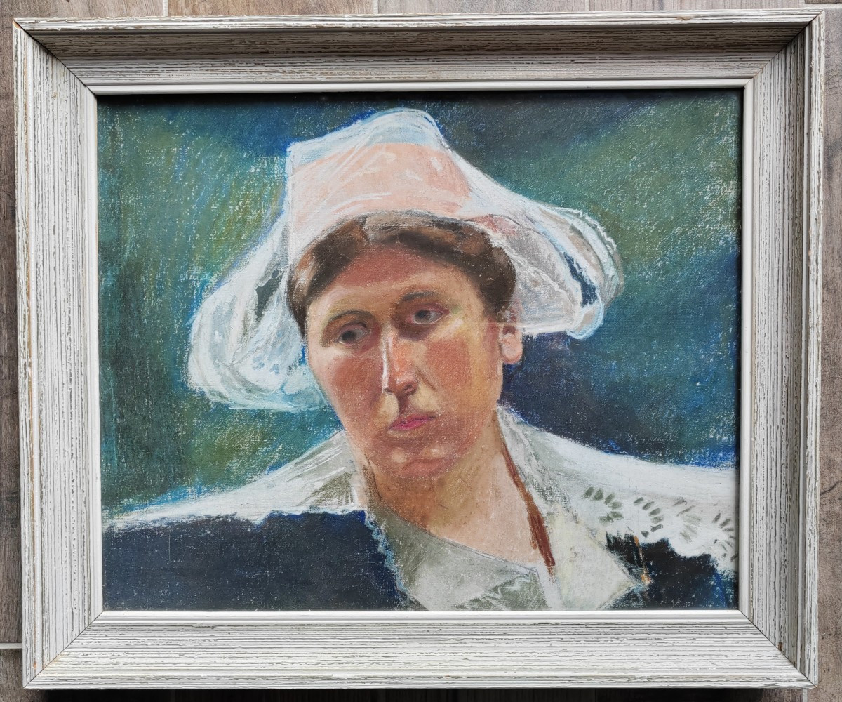 Portrait Of A Breton Woman With A Monogram To Be Identified -photo-3