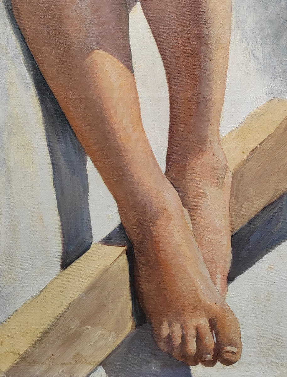 Alexandre Brun Study Of Christ's Feet -photo-2