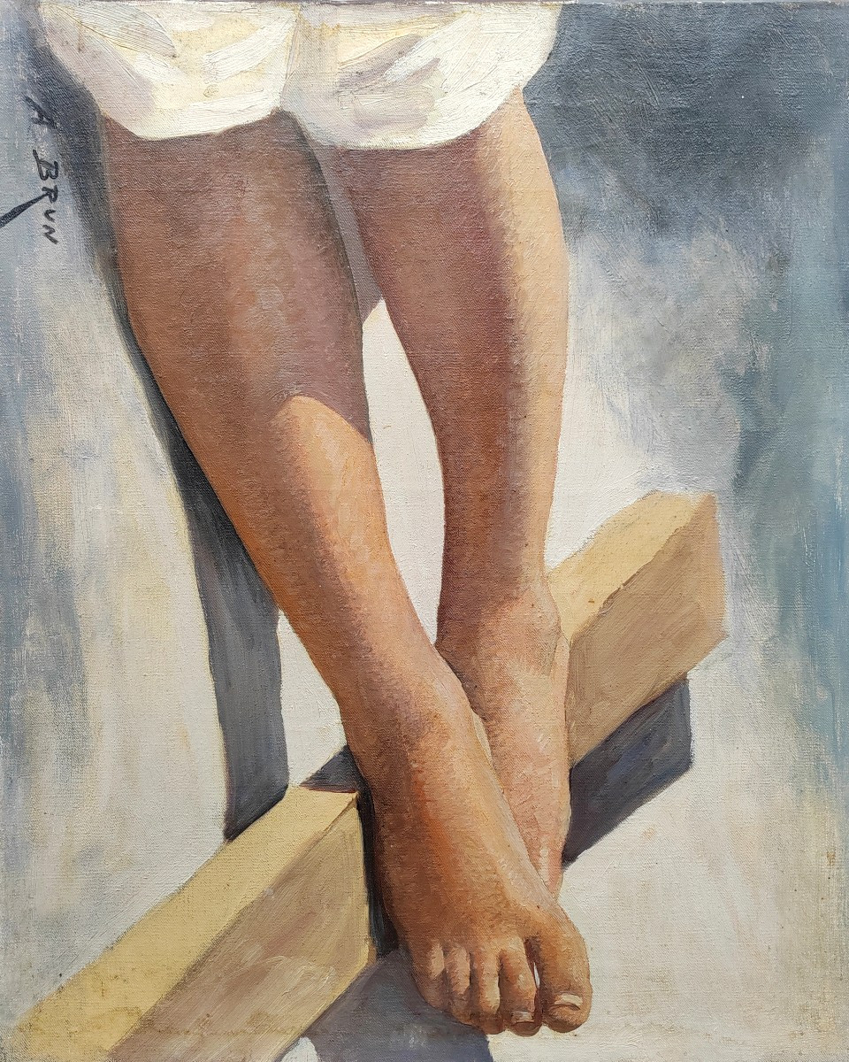 Alexandre Brun Study Of Christ's Feet 