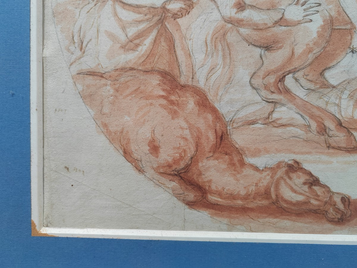 La charge de la cavalerie contre les ottomans Dessin début 18 ème école napolitaine -photo-4