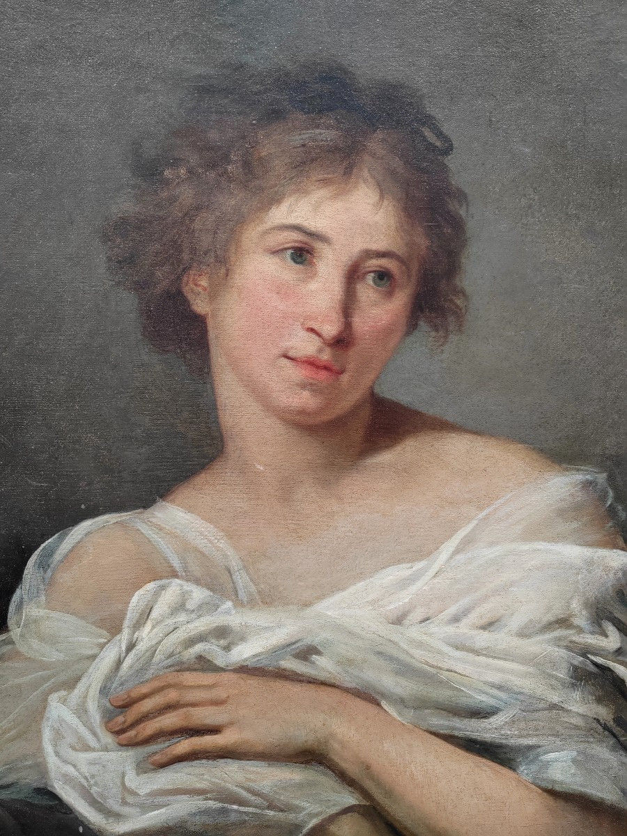 Portrait femme vers 1780/1790 école française -photo-2