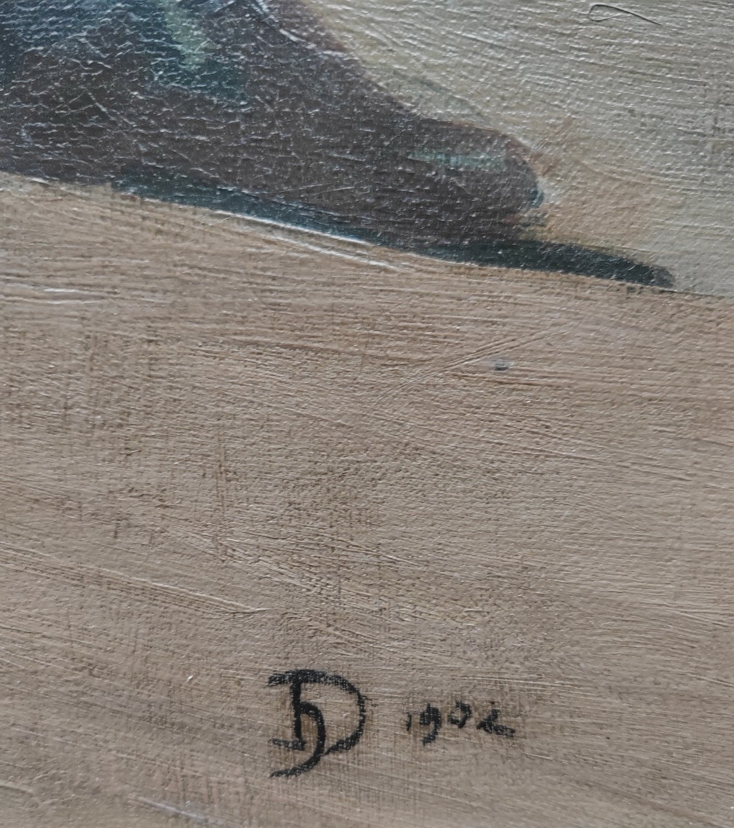 Louis Henri Deluermoz (Paris 1876-1943) autoportrait dans l'atelier -photo-3