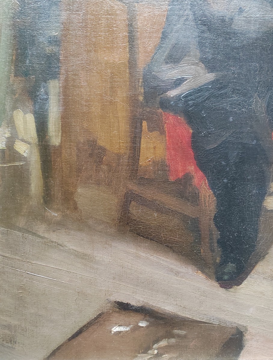 Louis Henri Deluermoz (Paris 1876-1943) autoportrait dans l'atelier -photo-4